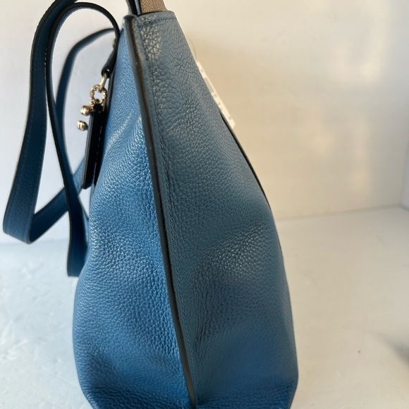 Coach NWT Large Tote Pebble Leather and Signature Print at Top Zippered Opening - Picture 9 of 14